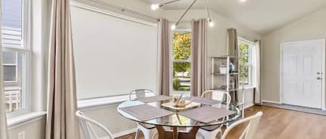 The Great Room is drenched in natural light.