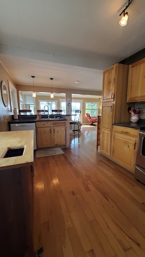 Main Kitchen - and when entertaining, enjoy the views of the lake!