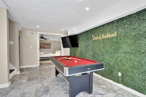 Pool table downstairs.