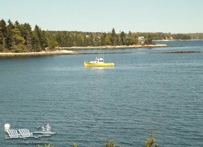 View of lobster fishermen from the house