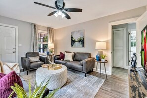 living room with smart TV