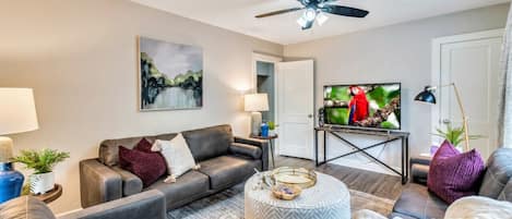 living room with smart TV