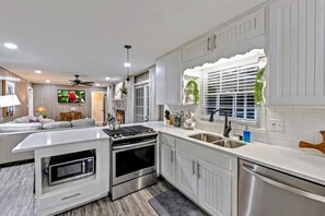 Kitchen over looking main dining room