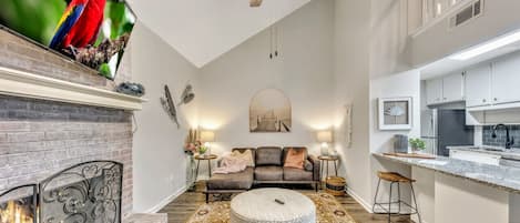 Living Room with Roku Smart TV