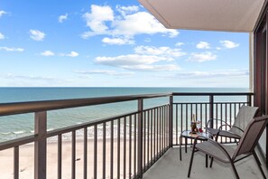 Watch the sunrise or the sunset from your own slice of paradise on our oceanfront balcony!