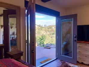 Enjoy opening your double French doors on your patio