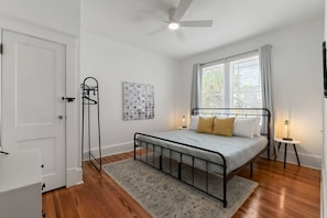 First bedroom with spacious king bed