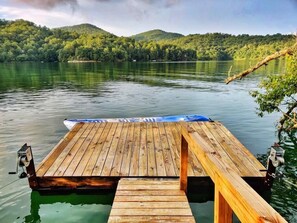 Our private dock offers convenient access for fishing, swimming, and boating (kayak included!)