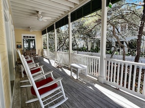 LARGE OPEN AIR PORCH W/ROCKERS FOR FOUR, PERFECT FOR COFFEE!