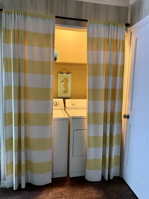 Laundry is located in the oversized master bedroom