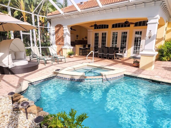 Private Screened Backyard with Pool