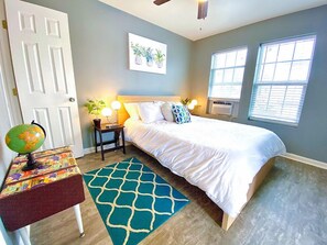 Experience ultimate comfort in this cozy bedroom retreat, perfect for a peaceful night's sleep.