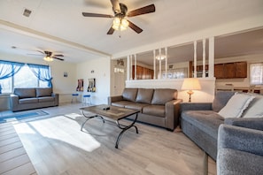 Relax in a spacious, sunlit lounge perfect for family time