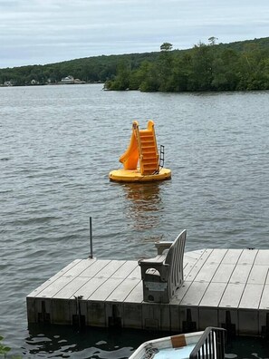 The kids (and adults!) will love sliding into the water on this floating slide.