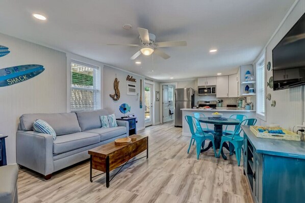 Open living room and kitchen