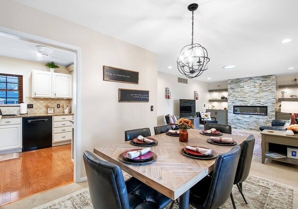 Beautiful Dining Room that Opens to Living Room