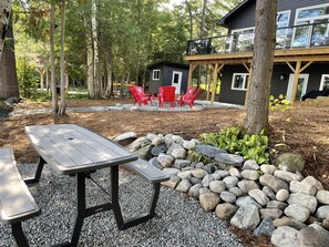 Lunch on a picnic table