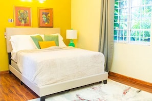 Fully A/C bedroom with queen bed and pillow topper