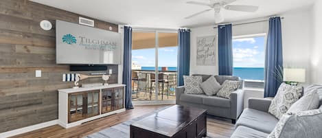 Living Room and Balcony with Ocean View North Myrtle