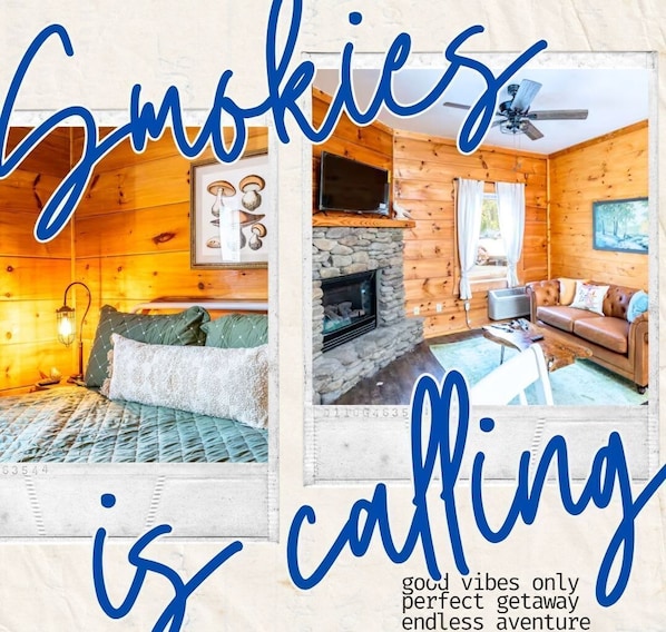 Unwind in this inviting space with warm wood accents and charming decor!
