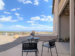 Patio view of Grand Mesa and town of Montrose below