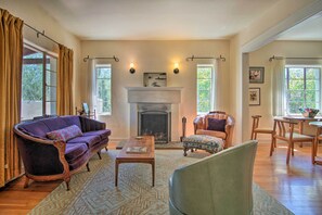 Living Room | 1,317 Sq Ft | Free WiFi | Fireplace | Fenced Yard