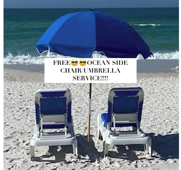 INCLUDED: Oceanside beach chair service