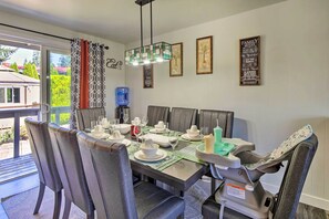 Dining Area | Dishware/Flatware | Booster Seat | Trash Bags/Paper Towels