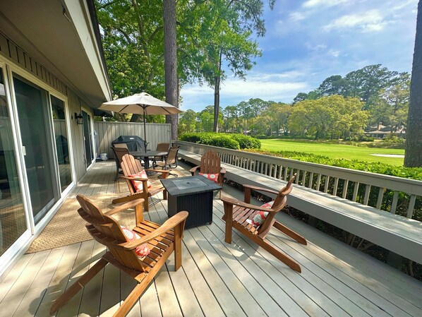 Private Back Patio with Golf Course Views