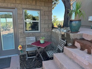 Enjoy Prescott Sunsets while dining @ your Bistro set on front patio