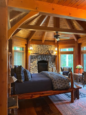 Master Bedroom - First (ground floor)
Customized red cedar bed, dresser & desk