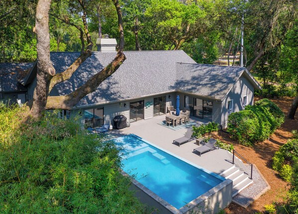 Aerial View of Pool Deck