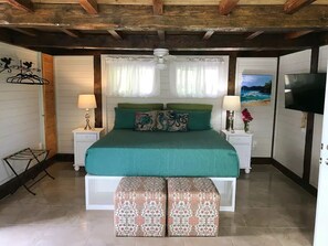 King size custom made bed, with storage on all sides