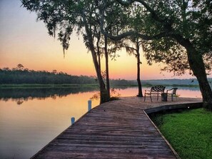 Sunrise at our dock
Photo courtesy of actual Guest, Benjamin Oaks