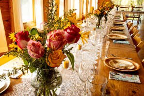 Pic from a recent wedding at Sky Meadow Retreat (in the main Retreat Barn). Many of these gorgeous flowers were harvested right here on the property. 