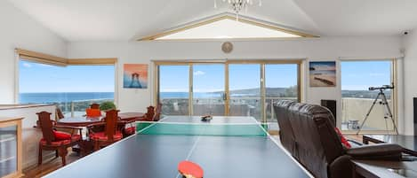 Open plan living and table tennis