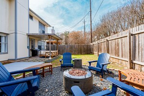 Private backyard with fire pit