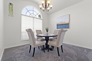 Great dining room to spend time with family or use as your dedicated workspace