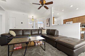 Lots of seating in living room