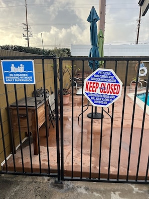 Pool is gated - please keep closed at all times for safety