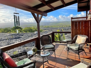 Enjoy this sweet outdoor sitting area, with cool breeze and gorgeous views.