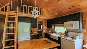 Kitchen and Stairs to Loft