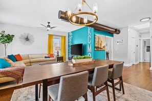 Open living room and dining room 