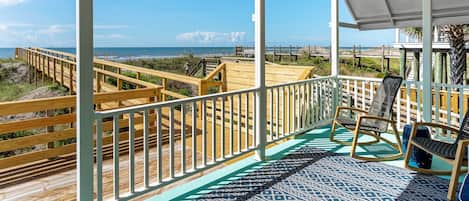 Your own private bench with an amazing view of Folly Beach