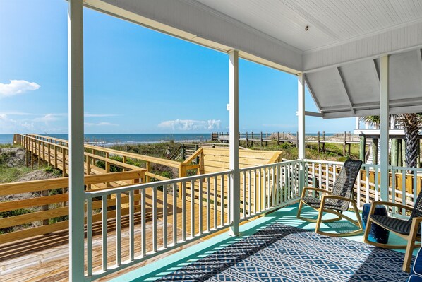 Your own private bench with an amazing view of Folly Beach