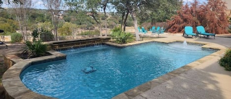 Large pool with deck