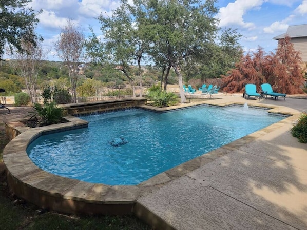 Large pool with deck