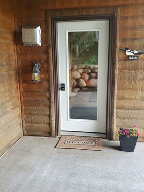 Guest entry with keypad.