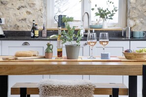 The Barn, Dorset: The kitchen and dining area