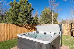 Private hot tub for guest use.